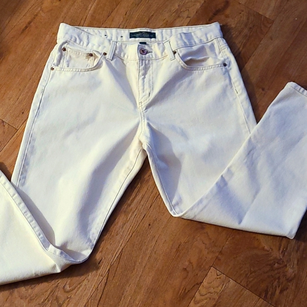 Ralph Lauren cream color cropped jeans in size 6